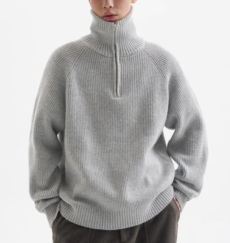 画像4: Unisex Zip-up sweater  Pullover  男女兼用 ジップアップセータープルオーバー (4)