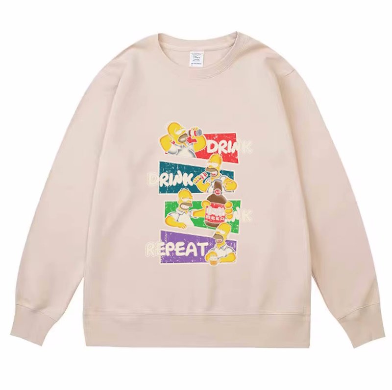 画像5: Unisex The Simpsons Homer Simpson Round Neck Sweatshirt 　ユニセックス男女兼用 シンプソズフォーマーシンプソンプリント   スウェット トレーナー (5)