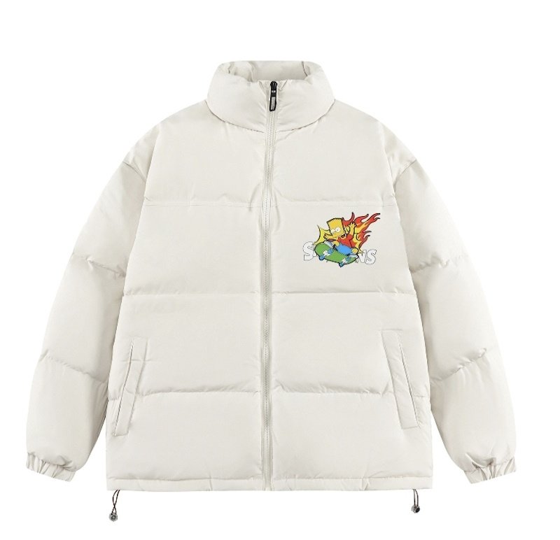 画像4: Unisex The Simpson Family Bart Simpson & Homer Simpson Pop Print Coat Jacket　ユニセックス 男女兼用 シンプソンファミリー バートシンプソン＆ホーマーシンプソン ポッププリントプリントダウンジャケットジャンパー スタジャン  (4)