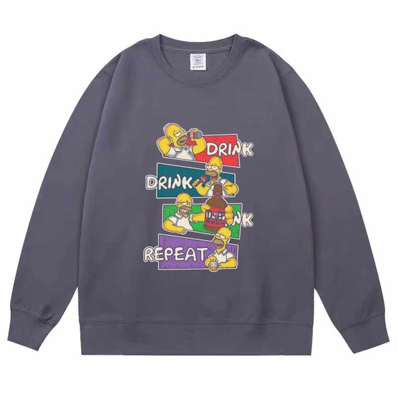 Unisex The Simpsons Homer Simpson Round Neck Sweatshirt ユニ