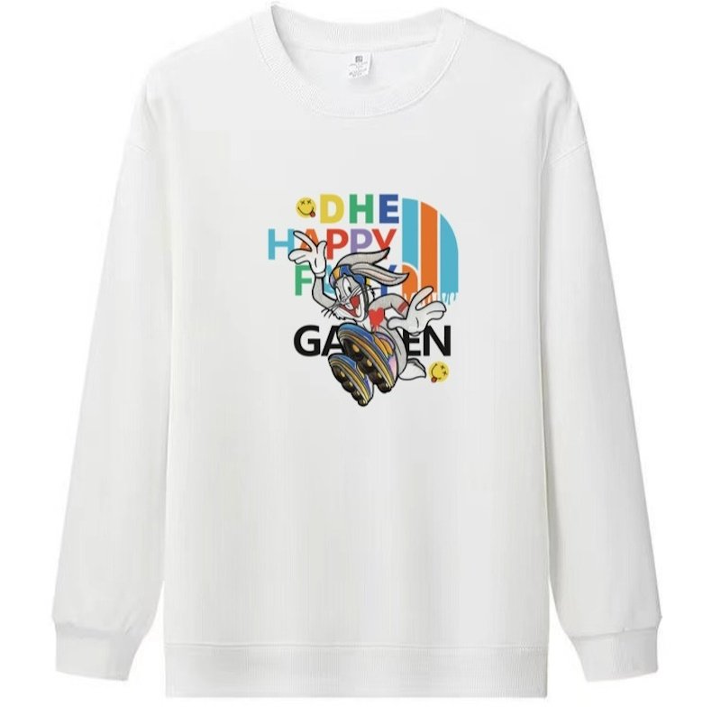 画像1: Unisex Happy Bugs Bunny Printround neck hooded sweater ユニセックス男女兼用 ハッピーバッグズバニー プリント  パーカー スウェット トレーナー (1)