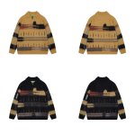 画像8: Unisex contrast color polo collar sweater　ユニセックス男女兼用 コントラストカラーポロカラーセーターニット (8)