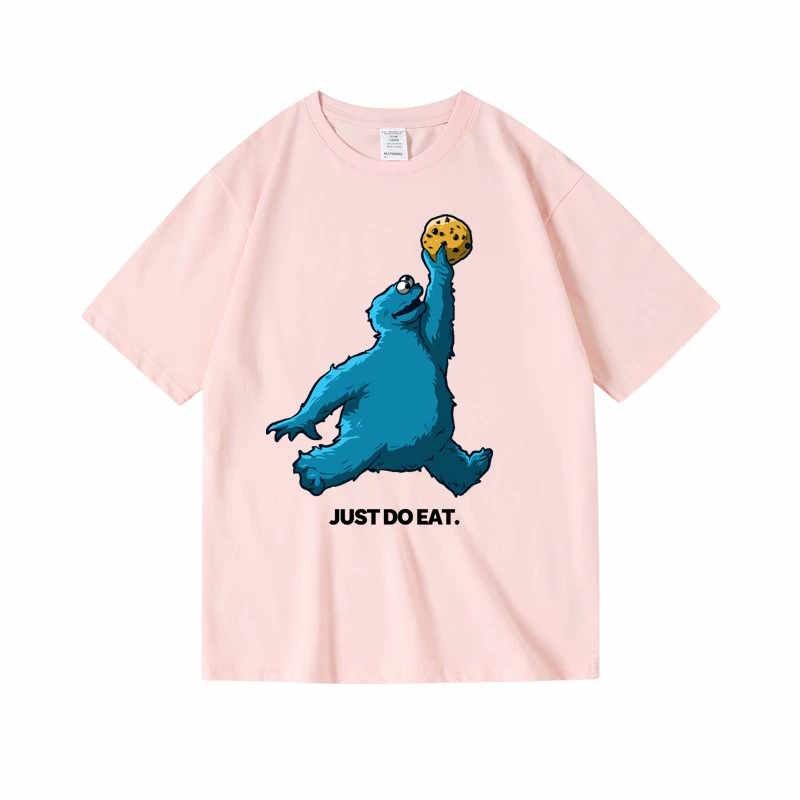 Unisex Cookie Monster × Jordan Just do eat Logo Tshirt 男女