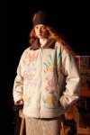 画像7: Graffiti print suede lapel jacket stadium jacket  blouson  ユニセックス 男女兼用グラフィティプリントスエード調ラペルジャケットジャケットスタジアムジャンパー ブルゾン (7)