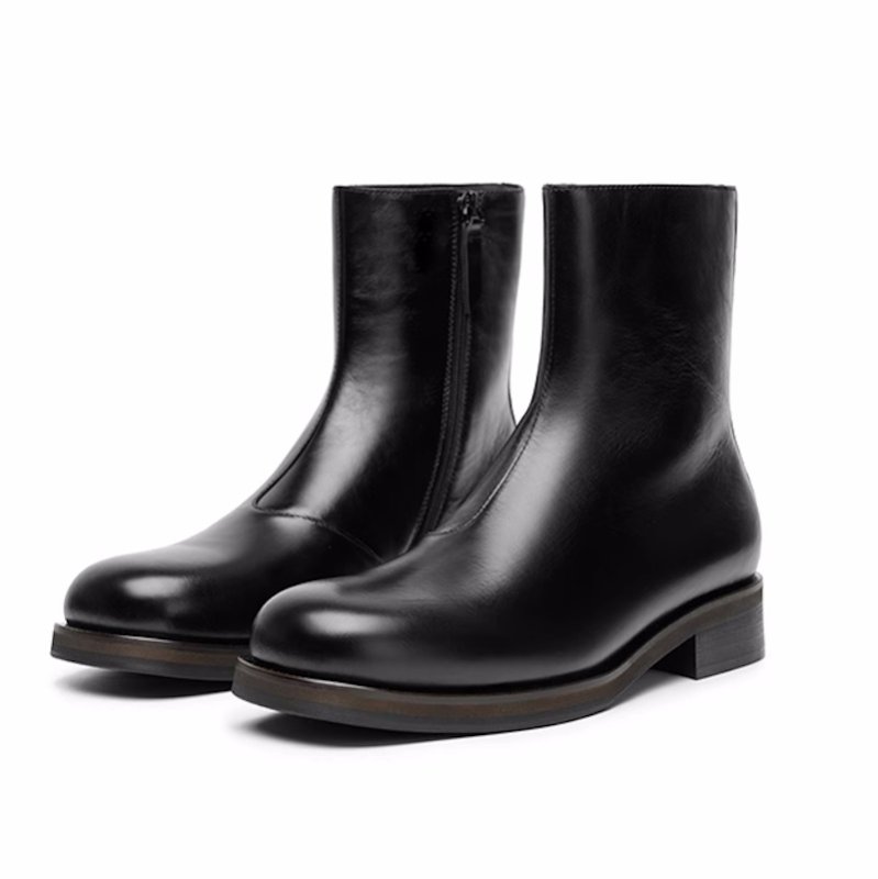 画像7: Unisex High-top Chelsea minimalist Martin leather boots  男女兼用ユニセックスハイトップチェルシーミニマリストマーティンレザーブーツ  (7)
