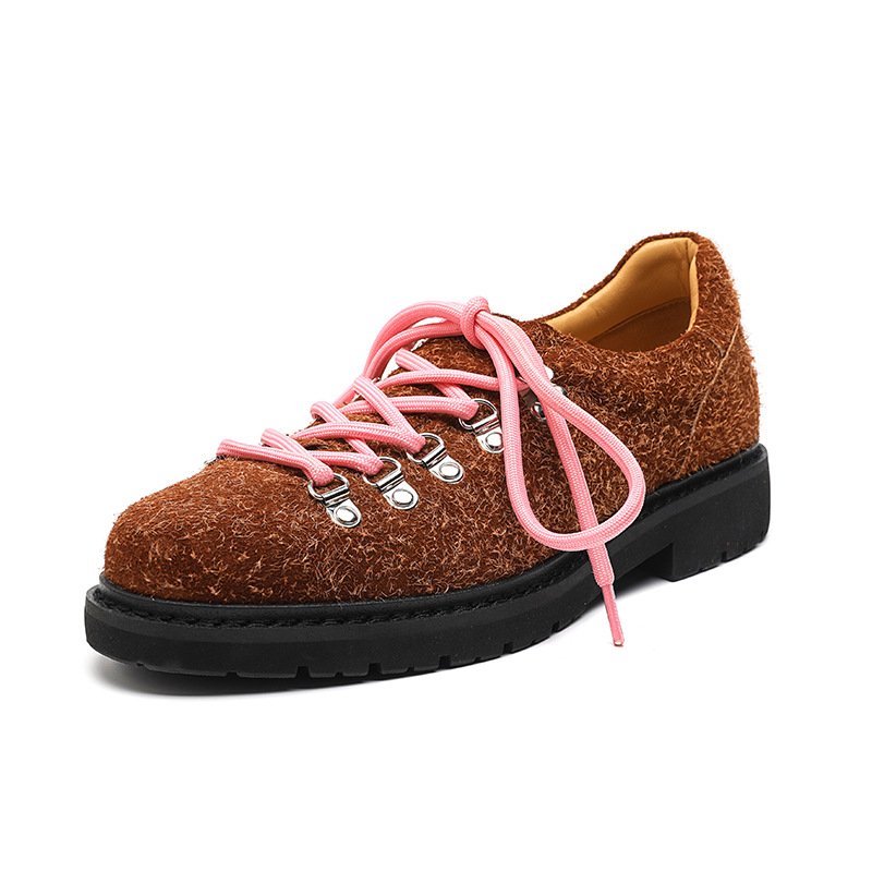 画像3: Lace-up round toe British trekking shoe style sneakers Sneakers shoes  ユニセックス男女兼用  レースアップ ラウンドトゥ スニーカー スリッポン トレッキングシューズ (3)