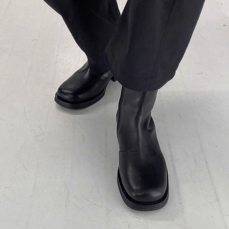 画像6: Unisex High-top Chelsea minimalist Martin leather boots  男女兼用ユニセックスハイトップチェルシーミニマリストマーティンレザーブーツ  (6)