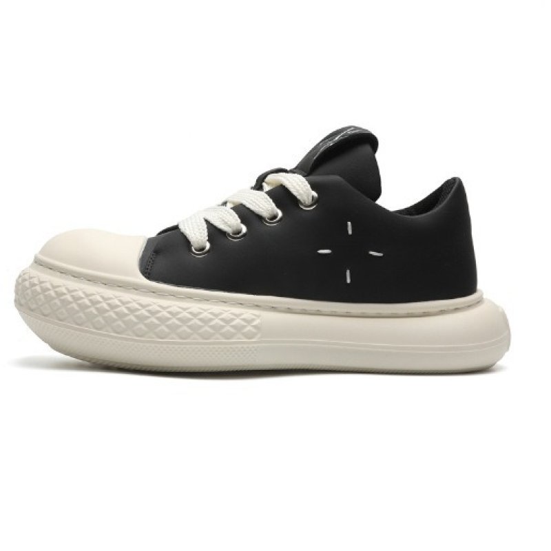 画像9: Wide Toe Platform Lace-Up Sneakers shoes  ユニセックス男女兼用  厚底プラットフォームワイドトウレザーレースアップ  スニーカー スリッポン  (9)