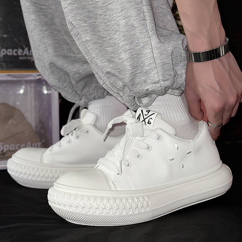 画像6: Wide Toe Platform Lace-Up Sneakers shoes  ユニセックス男女兼用  厚底プラットフォームワイドトウレザーレースアップ  スニーカー スリッポン  (6)