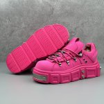 画像8: Chunky lace-up leather rock casual sneakers shoes  ユニセックス男女兼用  厚底プラットフォームロックレースアップ  スニーカー　スリッポン　トレッキングシューズ (8)