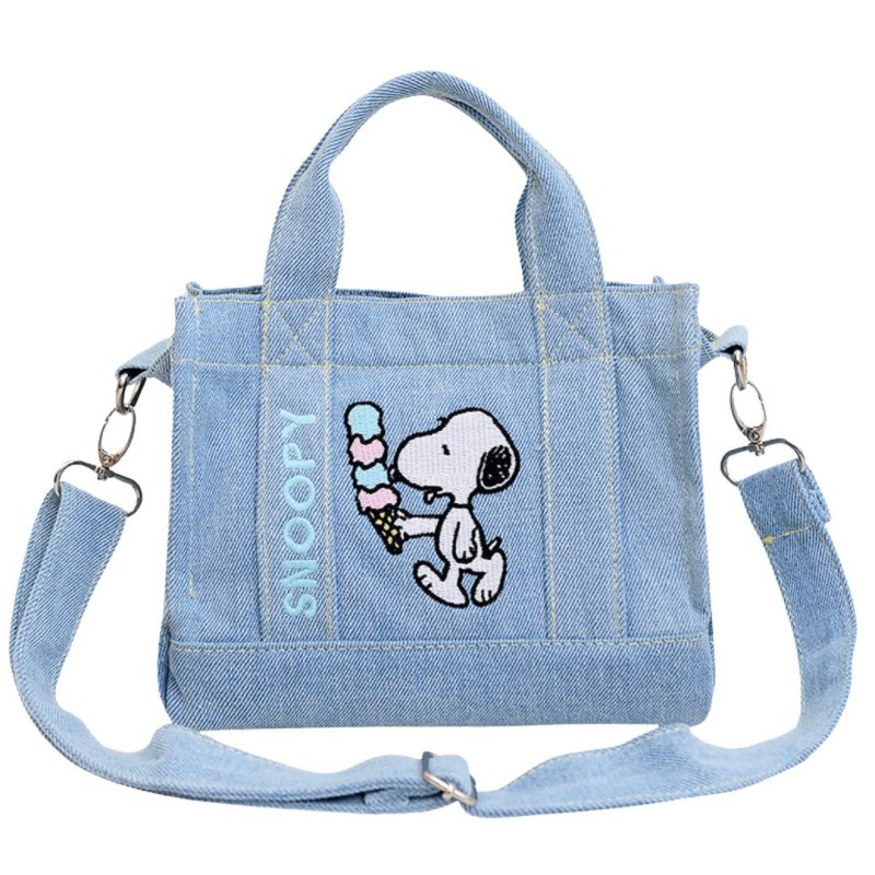 画像3: 24 Snoopy＆ Peanuts Friends Denim Tote Bag THE TOTE BAG  スヌーピー ＆ピーナッツ  デニム トートショルダー バッグ (3)