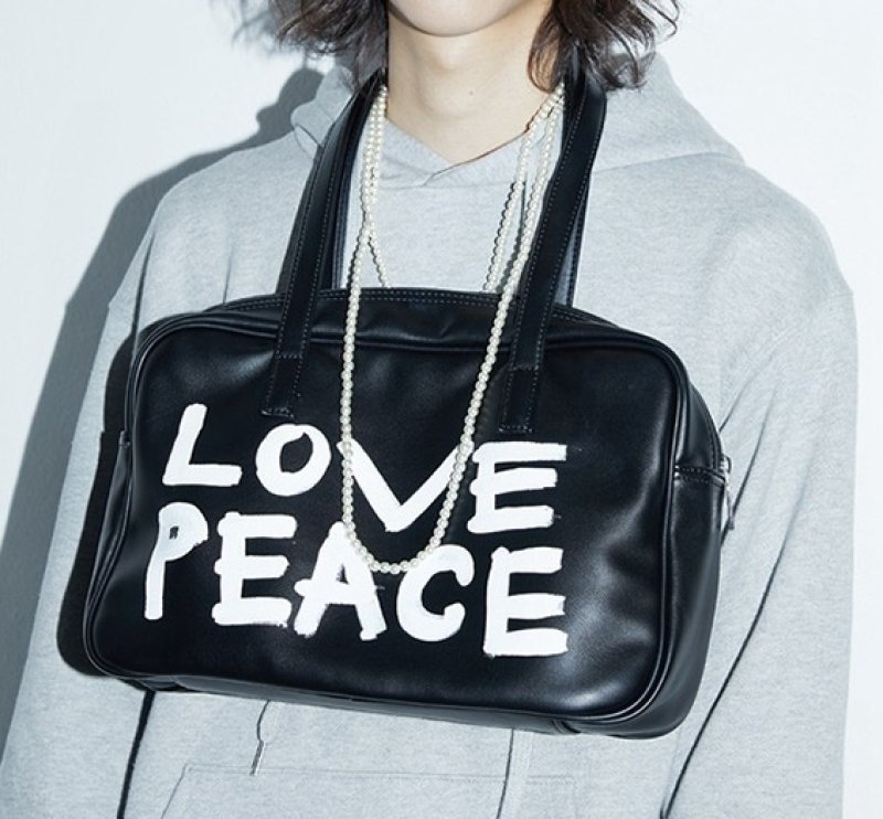 画像4: LOVE PEACE Paint Square Bag shoulder tote bag　男女兼用ユニセックスLOVE PEACE ペイントスクエアバッグショルダートートバッグ (4)
