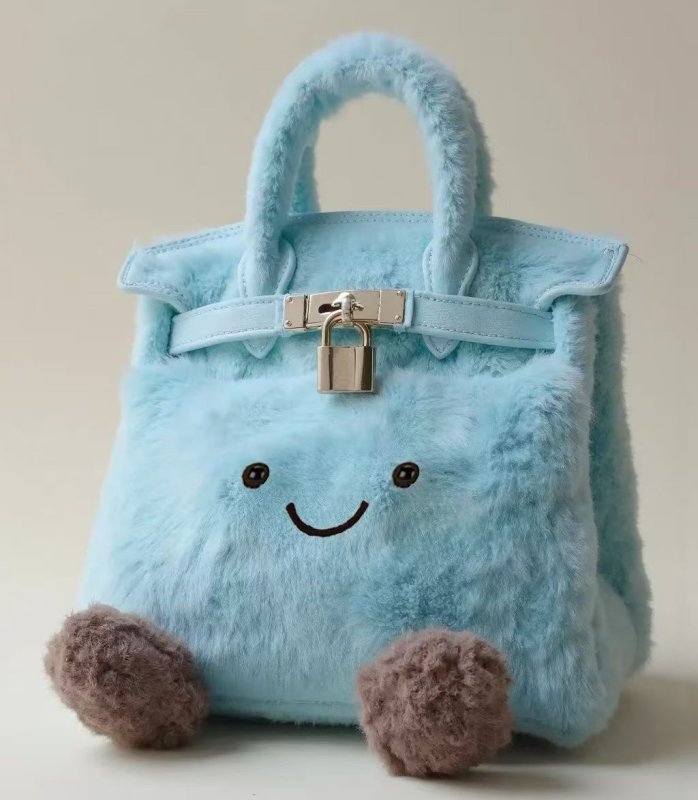 画像2: BK Smile Fur Tote Bag BK スマイル ぬいぐるみ ファーモコモコトート バッグ (2)