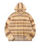 画像3: Unisex Contrast Stripe Hoodie Pullover Sweate　男女兼用  モヘアコントラストストライプフーディプルオーバーセーターニット (3)
