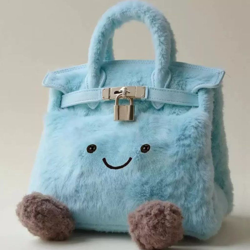 画像3: BK Smile Fur Tote Bag BK スマイル ぬいぐるみ ファーモコモコトート バッグ (3)