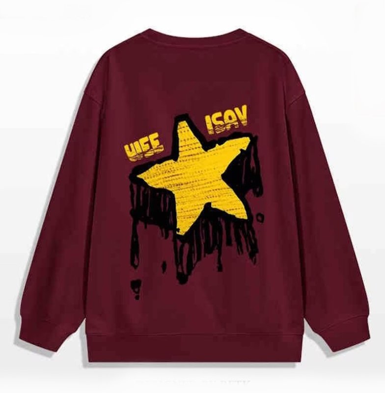 画像4: Unisex Brushed lining raindrop star print　男女兼用  裏起毛 雨だれスター星プリントスウェット (4)