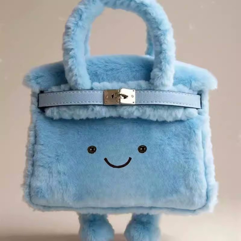 画像4: BK Smile Fur Tote Bag BK スマイル ぬいぐるみ ファーモコモコトート バッグ (4)