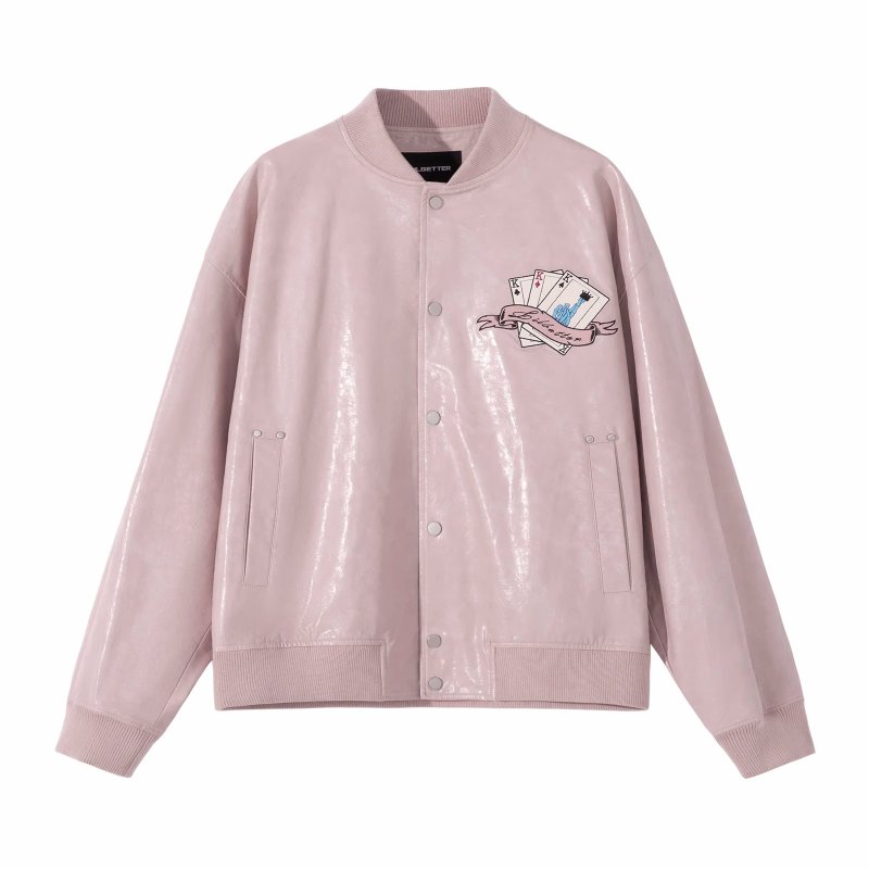 画像3: Trump print leather stadium jumper jacket baseball uniform blouson  ユニセックス 男女兼用 トランププリントレザージャケットスタジアムジャンパー  スタジャン MA-1 ボンバー  ブルゾン (3)