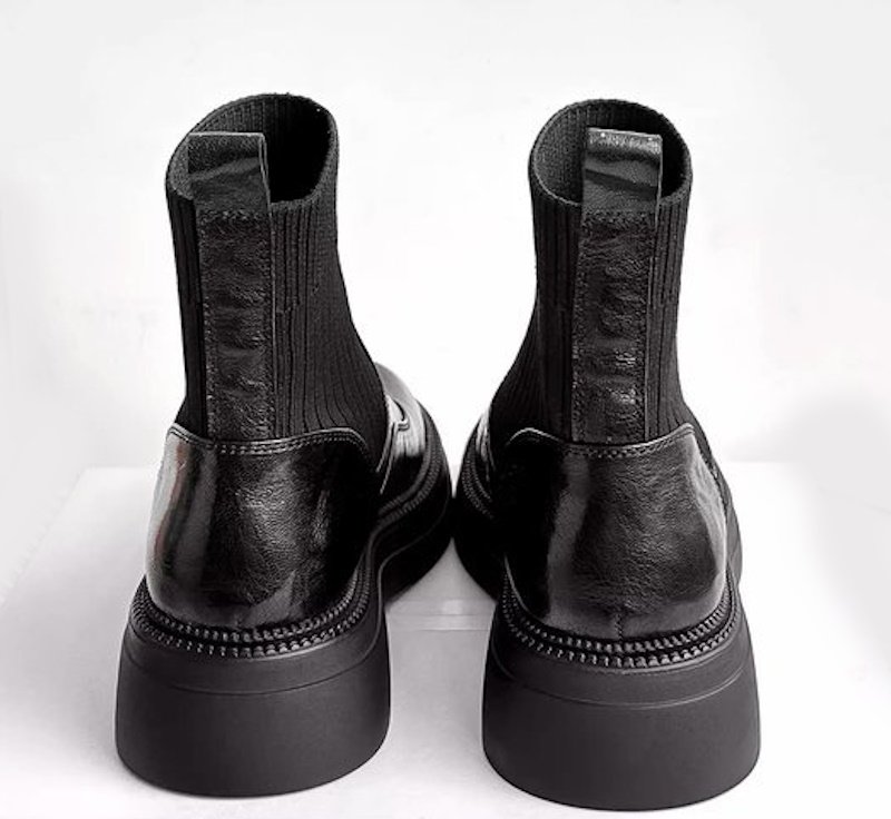 画像5: French mid-calf sock boots short boots  フレンチミッドカーフソックスブーツショートブーツ (5)