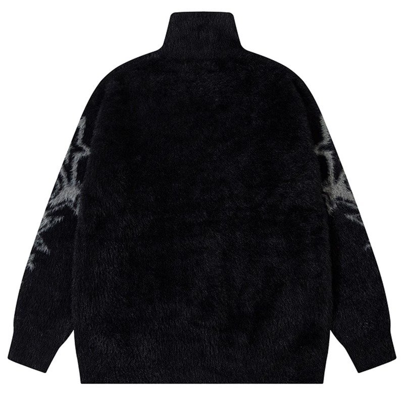 画像2: 　Jacquard zip-up knit cardigan　男女兼用ユニセック  ジャガードジップアップカーディガンニット (2)