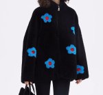 画像5: Floral jacquard zipper high collar polar fleece jacket 　フローラルジャカードジッパーハイカラーポーラーフリースジャケットコート (5)