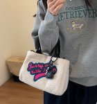 画像7: Letter contrast color fur tote shoulder crossbody bag　レターコントラストカラーファートートショルダークロスボディーバッグ (7)