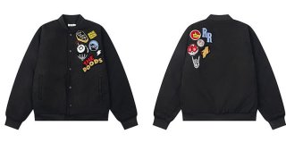 Basic one-point logo embroidered stadium jumper Blouson baseball 