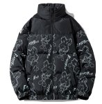 画像2: Modified kaws print down jacket coat blouson  ユニセックス 男女兼用カウズプリント ダウンジャケットコート  MA-1 ボンバー  ブルゾン (2)