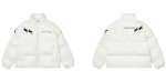 画像6: Leather star and letter logo embroidery down jacket coat blouson  ユニセックス 男女兼用レザースター＆レターロゴ―刺繍 ダウンジャケットコート スタジャン MA-1 ボンバー  ブルゾン (6)