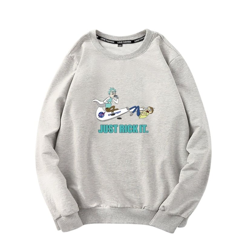 画像1: 24 NASA×Rick and Morty just rick it printed pullover Long sleeve  Trainer  男女兼用 ユニセックス ナサ×リック&モーティjust rick it プリントプルオーバトレーナー (1)