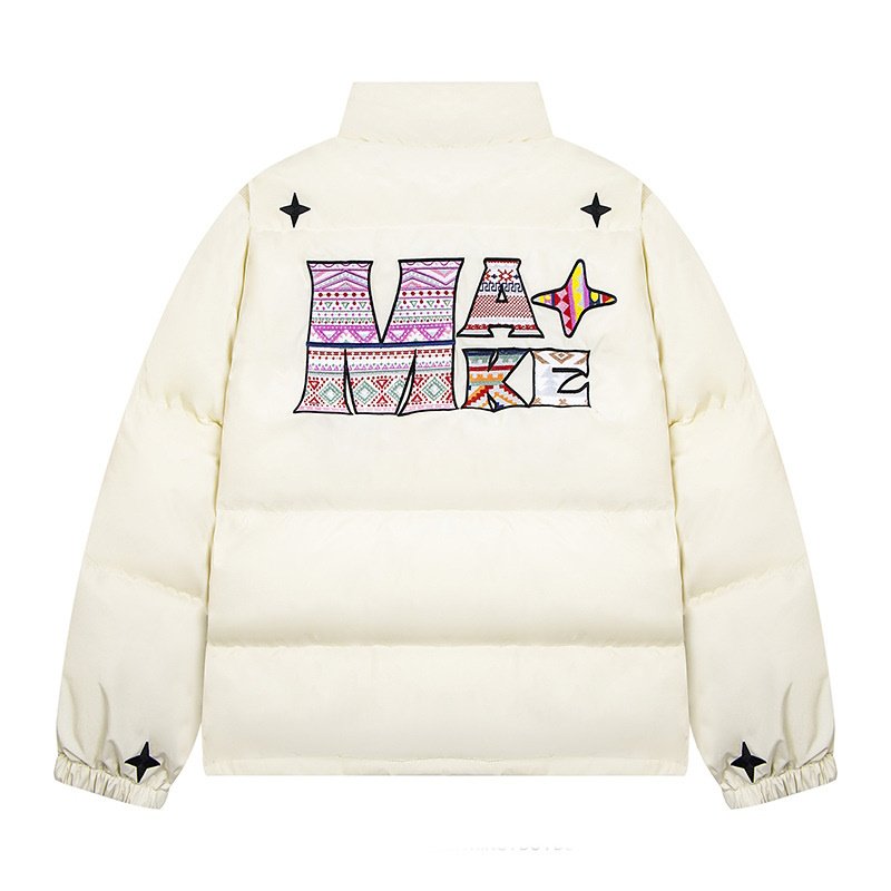 画像4: 72 logo colorful emblem down jacket coat blouson  ユニセックス 男女兼用72ロゴカラフルエンブレム ダウンジャケットコート  MA-1 ボンバー  ブルゾン (4)