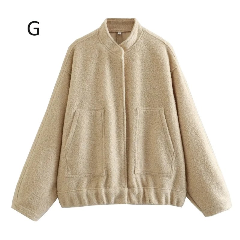 画像8: Unisexn Stand collar hidden button jacket coat　男女兼用スタンドカラー隠しボタンジャケット コート (8)