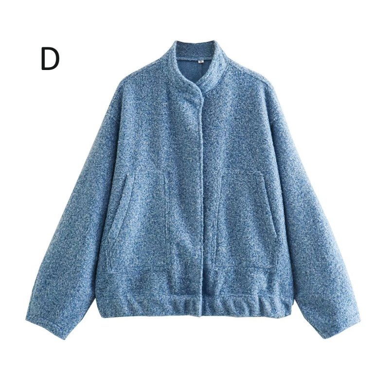 画像5: Unisexn Stand collar hidden button jacket coat　男女兼用スタンドカラー隠しボタンジャケット コート (5)