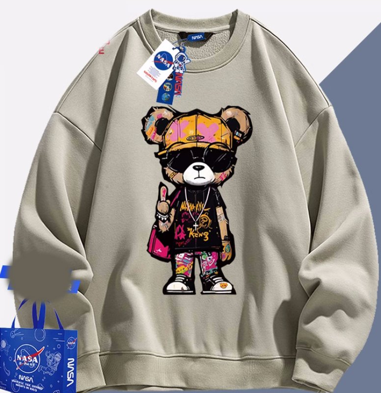 画像11: Graffiti Bear x Kaws Round Neck Sweatshirt　ユニセックス 男女兼用 落書きベア×カウズkaws プリント プルオーバウェット トレーナー (11)