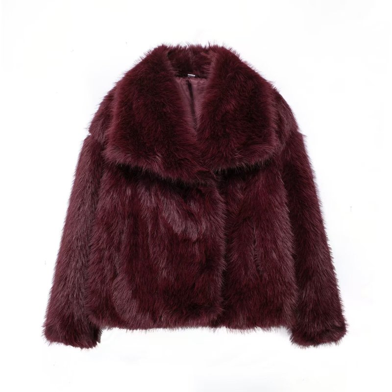 画像8: Imitation mink fur lapel jacket coat　 イミテーションミンク ファーラペルコートジャケット (8)