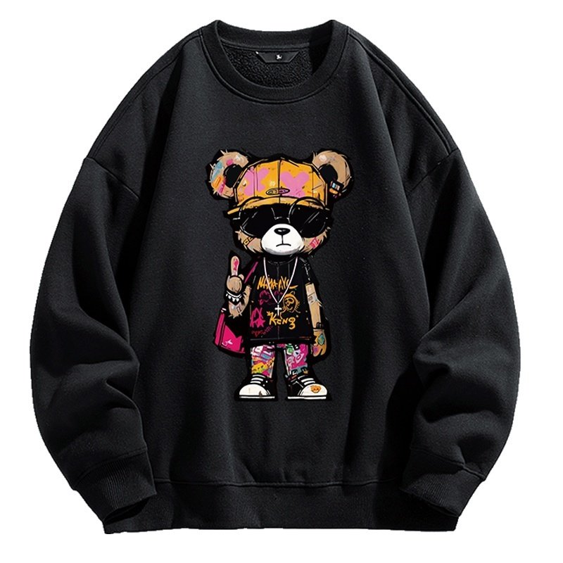 画像3: Graffiti Bear x Kaws Round Neck Sweatshirt　ユニセックス 男女兼用 落書きベア×カウズkaws プリント プルオーバウェット トレーナー (3)
