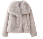 画像9: Imitation mink fur lapel jacket coat　 イミテーションミンク ファーラペルコートジャケット (9)