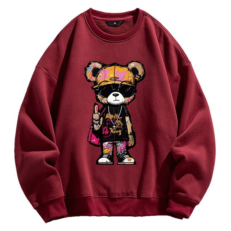 画像9: Graffiti Bear x Kaws Round Neck Sweatshirt　ユニセックス 男女兼用 落書きベア×カウズkaws プリント プルオーバウェット トレーナー (9)