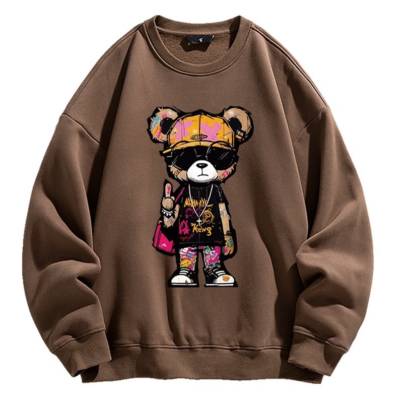 画像5: Graffiti Bear x Kaws Round Neck Sweatshirt　ユニセックス 男女兼用 落書きベア×カウズkaws プリント プルオーバウェット トレーナー (5)