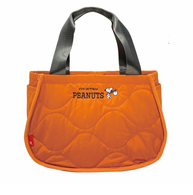 画像4: Snoopy Cotton Quilted Tote Shoulder Underarm Handbag スヌーピーコットンキルティングトートショルダーアンダーアームハンドバッグ (4)