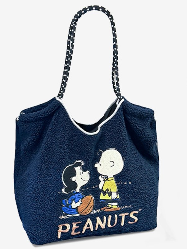 画像7: Snoopy Fleece Tote Shoulder Underarm Bag スヌーピーフリーストートショルダーアンダーアームバッグ (7)