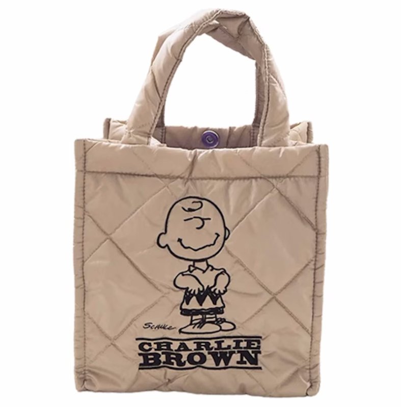 画像3:  Snoopy quilted tote shopping bag  スヌーピーキルティングトートアンダーアームショッピングバッグ (3)