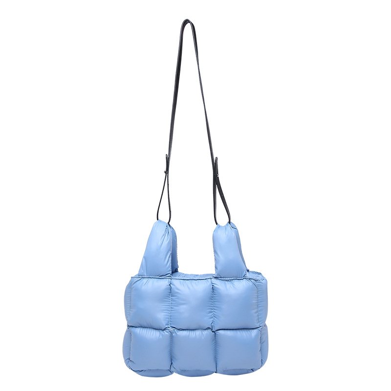 画像2: Soft Down Quilted Shoulder Crossbody Tote Bag ソフト ダウン キルティング ショルダークロスボディトート バッグ (2)