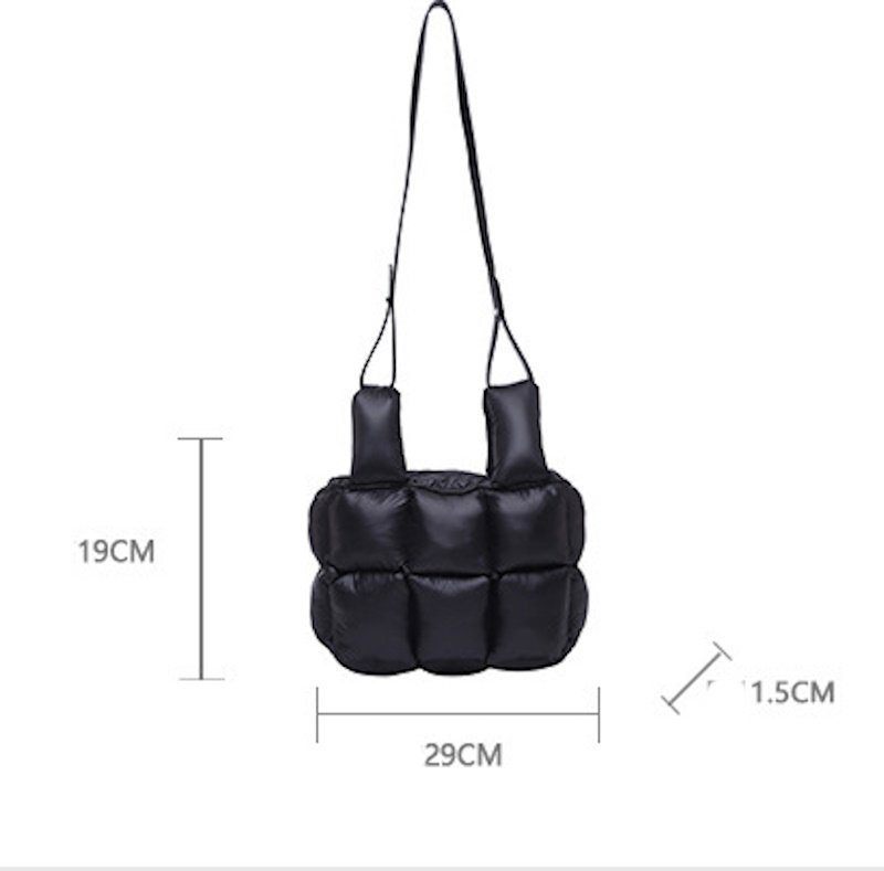 画像11: Soft Down Quilted Shoulder Crossbody Tote Bag ソフト ダウン キルティング ショルダークロスボディトート バッグ (11)