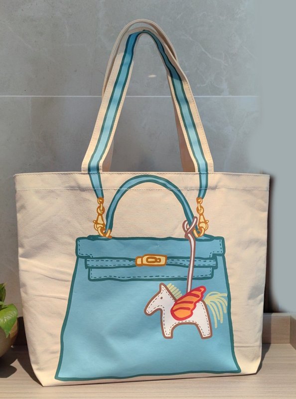 画像3: my other bag Trompe L'oeil Bag Painted Canvas Tote Shoulder Underarm Bag My Other だまし絵バッグプリントトートショルダーショッピングキャンバスバッグ (3)