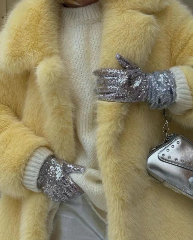 画像5: Eco fox fur mid-length coat jacket　 エコフォックスファーミドル丈ジャケットコート (5)