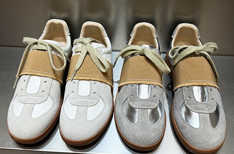 画像4: Women's  Elastic Band Lace-Up Leather Sneakers　ゴムバンド レースアップ本革レザースニーカー　　 (4)