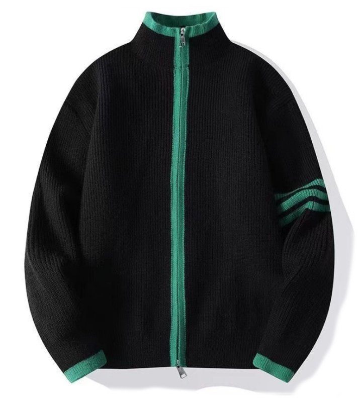 画像2: Double zip 2 line cardigan sweater knit 男女兼用  ユニセックスダブルジップ2ライン カーディガンセータ ニット (2)