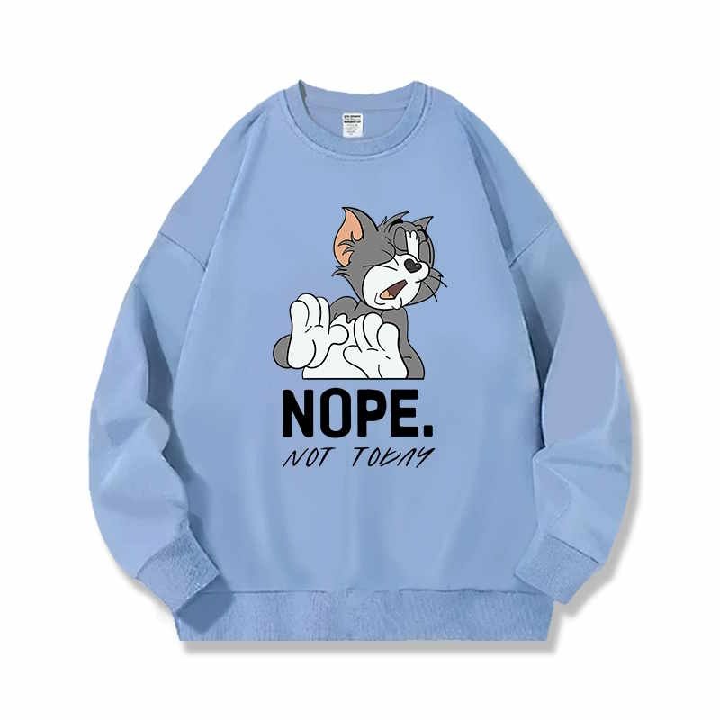 画像5: Nasa Tom & Jerry Only Tom "NOPE.NOT TODAY"  print Sweat Shirt  ユニセックス 男女兼用 ナサ トムとジェリー トム＆ジェリー オンリートム メッセージプリント スウェットシャツ トレーナー  (5)