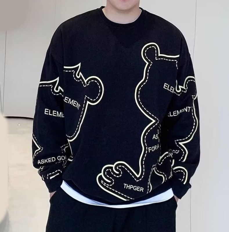画像3: Bear print sweatshirt, plus sizes available 男女兼用  ユニセックスベア熊プリントスウェット プラスサイズあり (3)